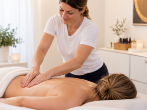 Professionelle Massage in ruhiger Spa-Atmosphäre